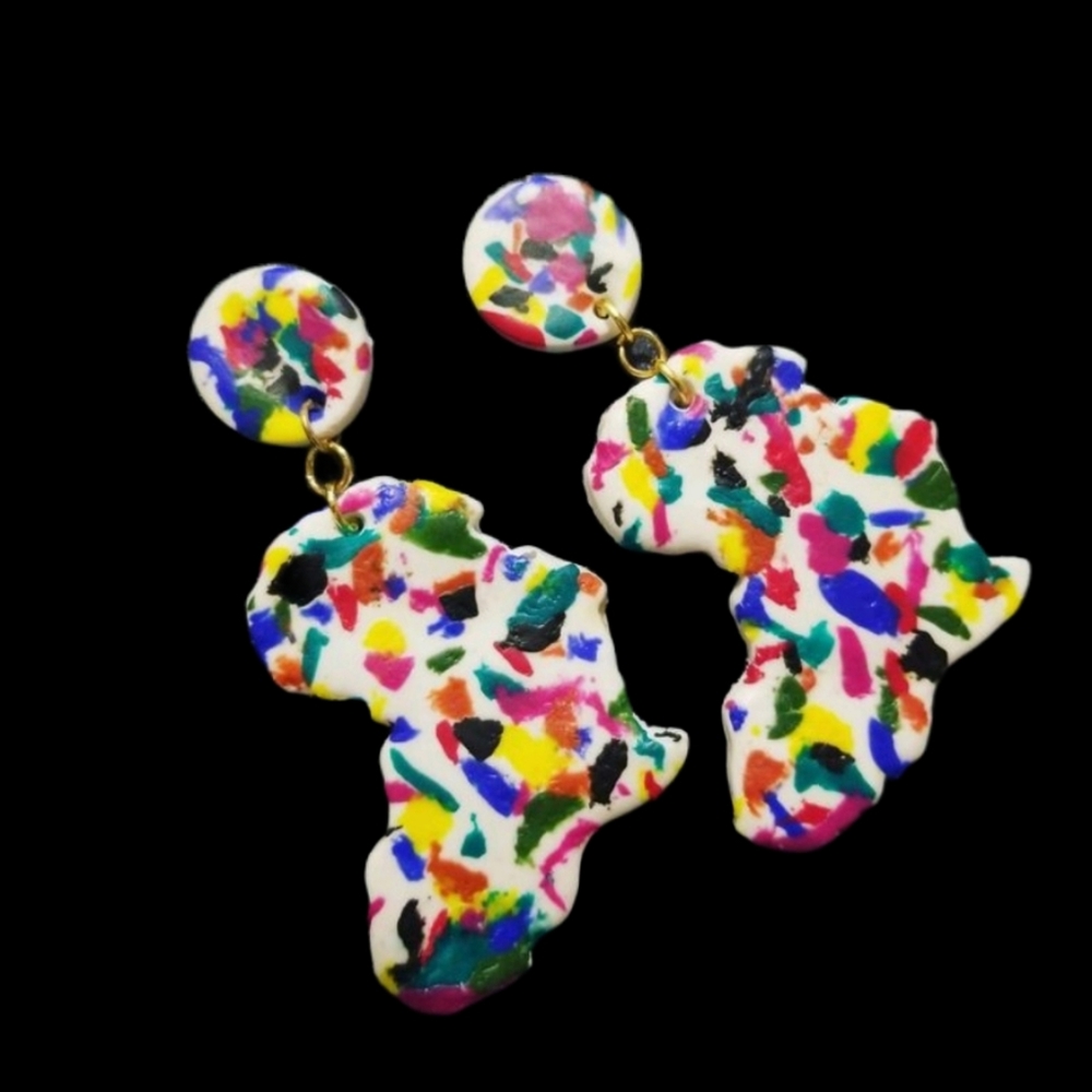 Handmade Africa color splash earrings